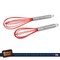 Baker's Secret Silicone Whisks 8" 10" Set of 2, Heat Resistant, Stainless Steel Handles, kitchen utensil set for Baking Cooking, Ballon Whisks Set - Red